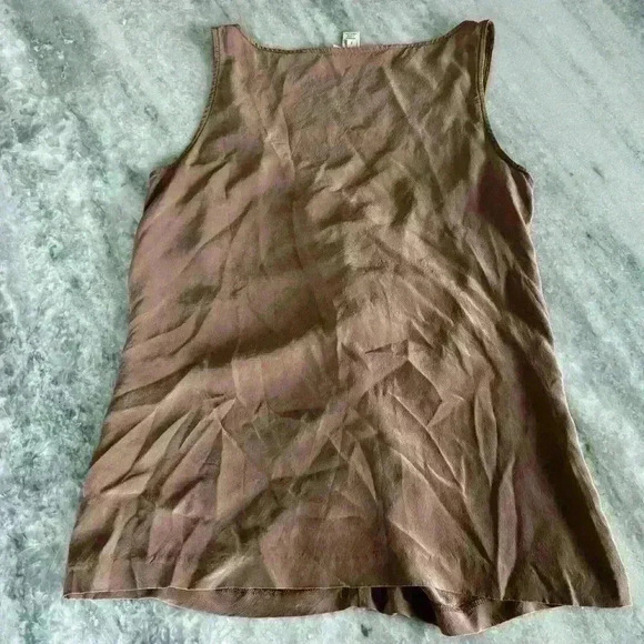 J.Crew Solid Gray Silk Ruffle Front V-Neck Sleeveless Blouse - Picture 5 of 7